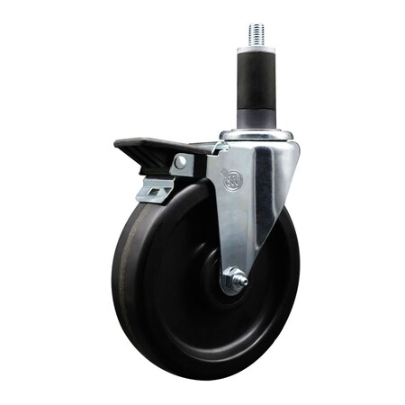Service Caster 6'' Phenolic Swivel 1-1/4'' Expanding Stem Caster with Brake SCC-EX20S615-PHR-PLB-114